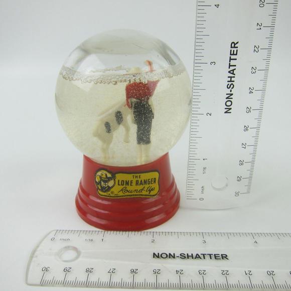 Vintage 1950s The Lone Ranger Round Up Snow Globe Red Base Driss Co Toy Game - Picture 15 of 15